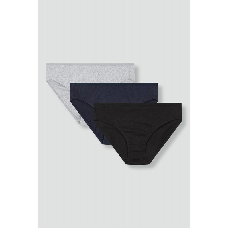 JAJU [JAJU] Women's Cotton Basic Hip Hugger Panty 3-Pack_Black