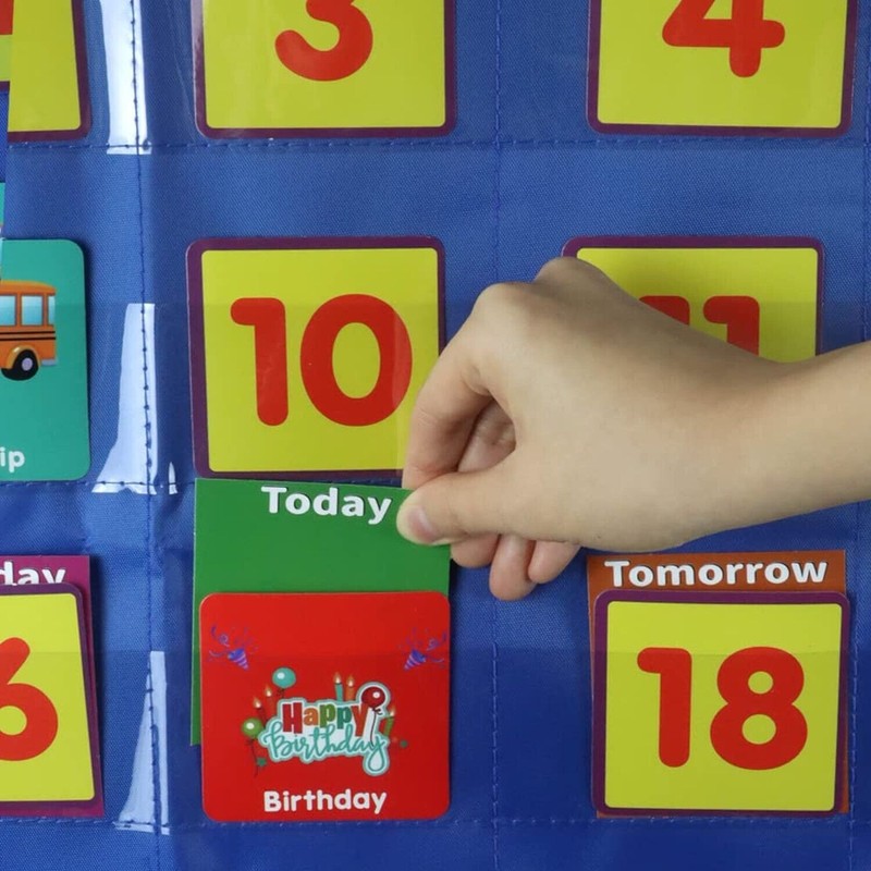 Mewise Monthly Calendar Pocket Chart Classroom,Mont
