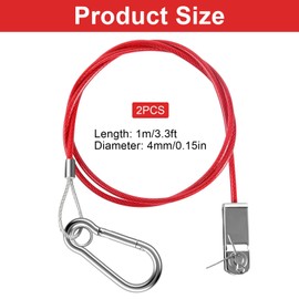 YGKYMVW Breakaway Rope Trailer, Pack of 2 1 m Brake Cable Trailer, Safety Rope, Red, Trailer Breakaway Rope Trailer Accessories for Common Braked Trailers Caravans