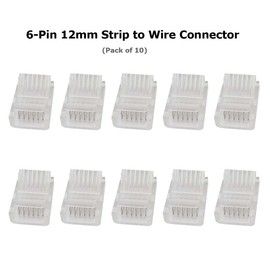 Biantie La 6 Pin 12mm LED Strip to Wire Connector RGB CCT Unwired Clips Solderless Adapter Terminal Extension Connection for Multicolor Light Strips 12V 24V (Pack of 10)