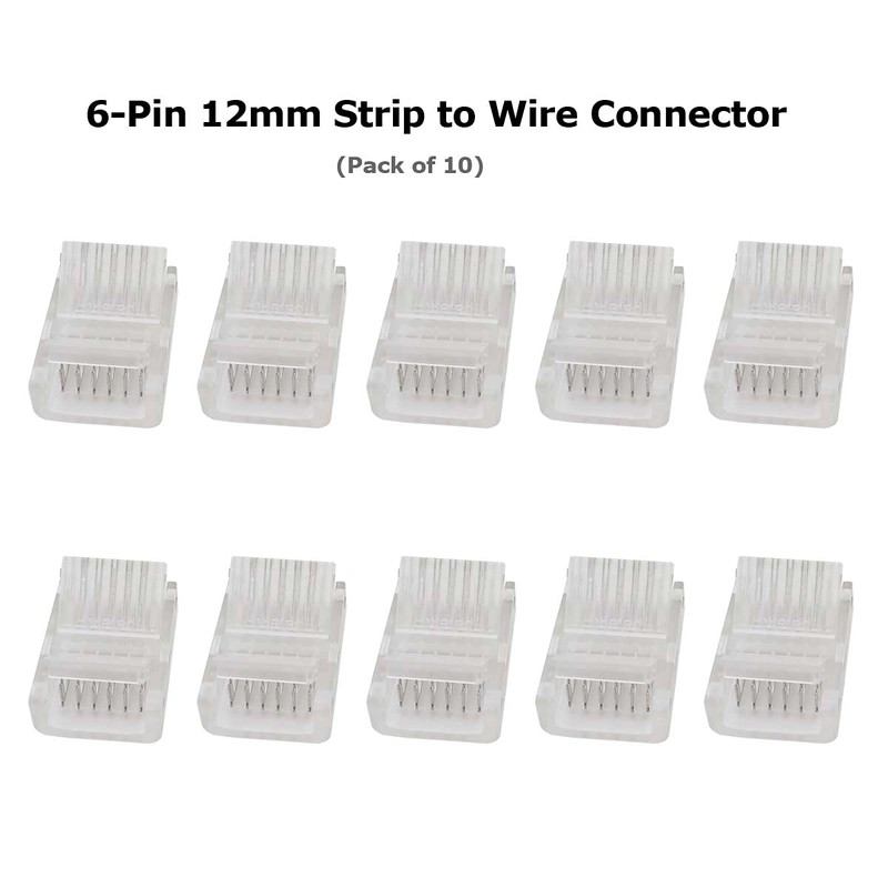 Biantie La 6 Pin 12mm LED Strip to Wire Connector