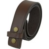 Real Leather Press Stud Belt 40mm wide for Jeans Brown