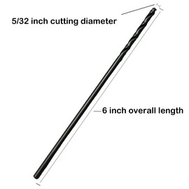 TMAX 6 PC 5/32 Inch x 6 Inch Aircraft Extension Black Oxide Drill Bit, Premium M2 High Speed Steel, Extra Length, for Metal, Plastic, Wood