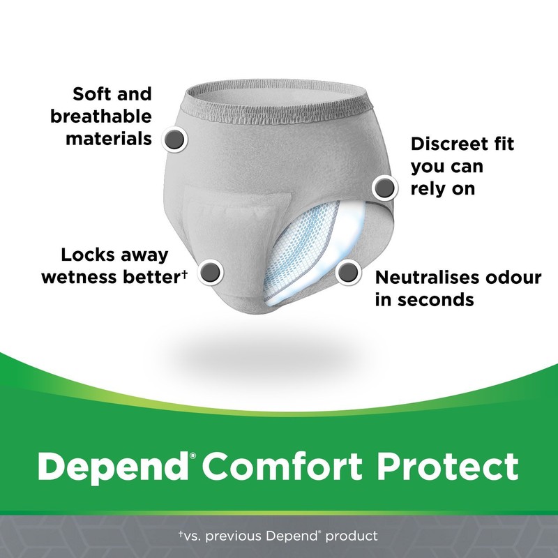Depend Comfort Protect Incontinence Pants for Men, Large/Extra-Large - 9