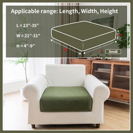 QIANMEW Couch Cushion Covers,Comfort Soft Magic Sofa Covers Washable Stretch Resistant for Chair Cushion Couch Furniture Protectors for Pets Sectional Slipcovers(Chair Cushion,Green)