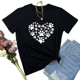 LOOKFACE Women Cute Graphic Shirts Black XX-Large