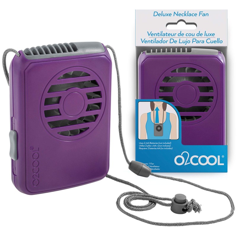 O2COOL Battery Powered Deluxe Necklace Fan For Personal Cooling With