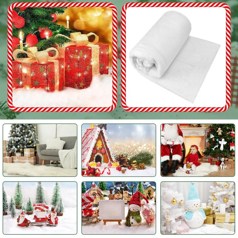 REFORUNG Christmas Snow Blanket Set Artificial Snow Blanket Fake White