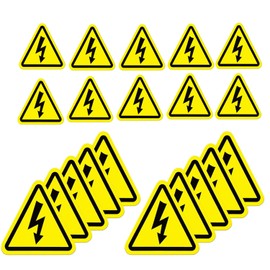 BOBOZHONG Safe Warning Sticker,20 Pcs 5cm/10cm Electrical Hazard Stickers Triangle Warning Stickers Electric Caution Sticker Electric Box Indicator Yellow Warning Stickers