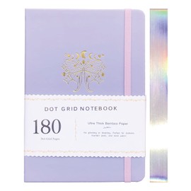 A5 Dotted Notebook - Bullet Dot Grid Journal - 180G Thick Bamboo Paper - 160 Dot Grid Pages 5x5 MM - Waterproof Hardcover - Watercolor Drawing For Artist and Students (BK-7)