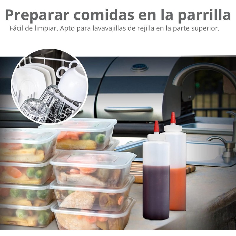 U Chef Juego de 6 Botellas de Plástico Exprimibles para