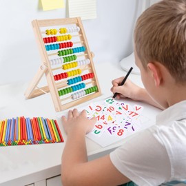 SHRADS Abacus, Children's Primary School Abacus, Calculator Slider with 100 Counting Rods and Number Cards for Counting, Aid Calculation Tools, Educational Toy for Children