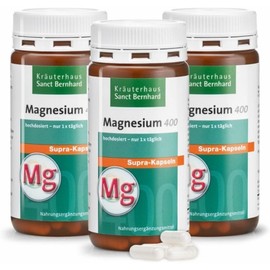 Sankt Bernhard Magnesium 400 supra 120 capsules x 3 cans, 3, 120 tablets / 상트베른하르트 마그네슘 400 supra 120캡슐x3통, 3개, 120정