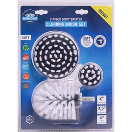 Diamond Shine Drill Brush Attachment - Cleaning & Scrubbing, 3-Pack, Soft Bristle - Car, Carpet, Glass, Upholstery - Turns Drill Into Power Scrubber