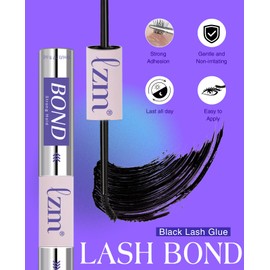 LZM Bond and Seal Lash Glue Long-Lasting 72H Lash Bond and Seal Waterproof Strong Adhesive Easy to Use Eyelash Cluster Glue (5ml+ 5ml 13)