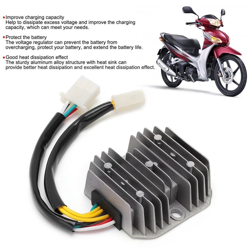 Voltage Regulator Rectifier 7 Wires DualPlug Aluminum Alloy ABS for