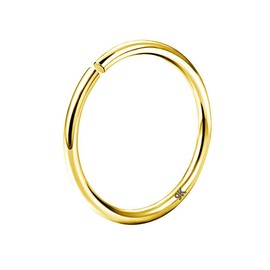 OUFER 0.8 mm 9ct Gold Nose Piercing Rings 20 Gauge Nose Ring Nose Piercing Nose Hoop Yellow Gold Seamless Helix Piercing Tragus Daith Earring Ear Ring Woman Nose Earring 6/8/10 mm, Gold