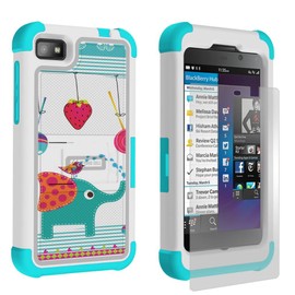 BEYOND CELL Tri Shield Case for Blackberry Z10, BerryPhant/White