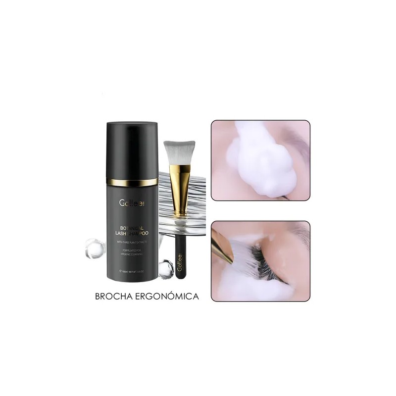 Lash Shampoo Espuma Gollee Limpieza Pestañas Hipoalergénico Blanco