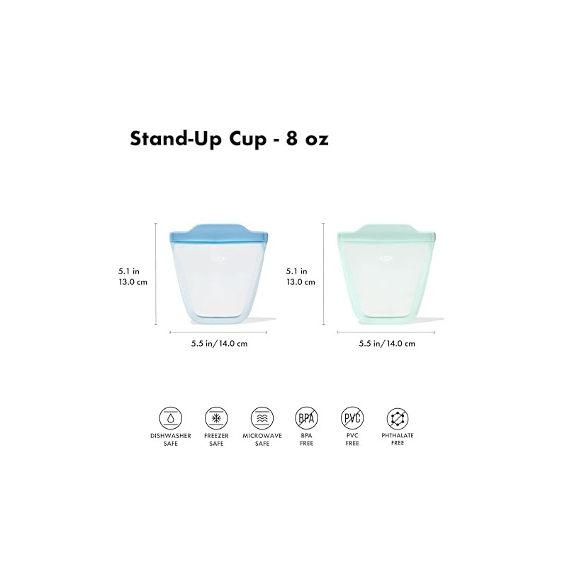 OXO Tot Silicone Reusable Bags – 2 Piece Cup Set