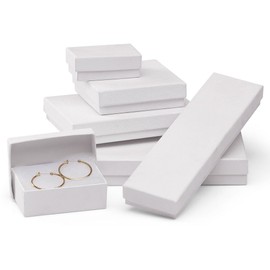 SSWBasics White Embossed Cotton-Filled Jewelry Box Assortment - Case of 75