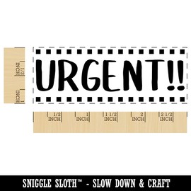 Urgent Squared Dot Lines Self-Inking Rubber Stamp Ink Stamper for Business Office - 2-3/4 Inch Large - Sky Blue Ink