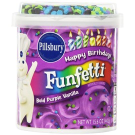 Pillsbury Funfetti Bold Purple Vanilla Frosting (Pack of 2) 15.6 oz Tubs