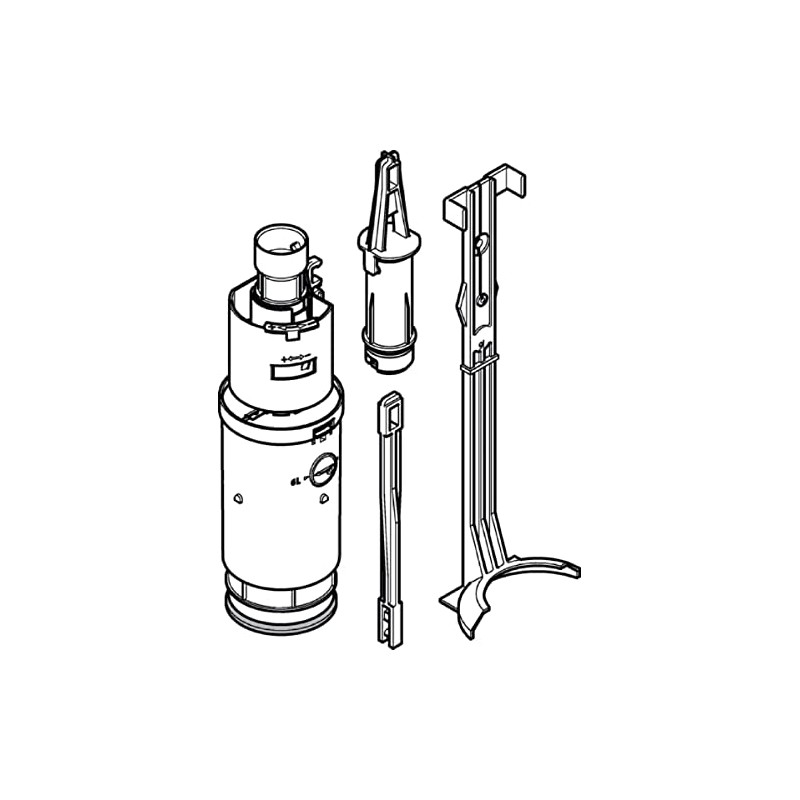 Geberit 240.501.00.1 Flush Fitting for Front Actuation, Lifter Bell Model