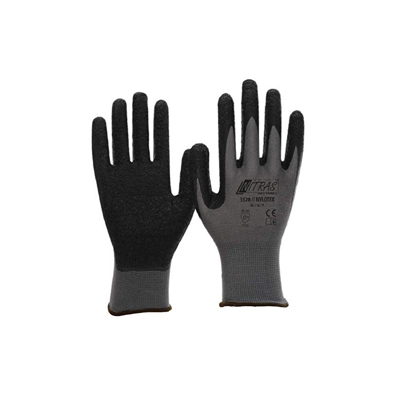 Nitras Nylotex 3520 Nylon-Latex Protective Work Gloves. All-Round Gloves –