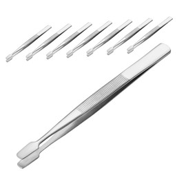 Healvian Stainless Steel Stamp Tweezers 8pcs for Philately Collecting Precision Tongs for Scrapbooking and Crafts Flat Wide Design Suitable for Model Making and Jewelry Stamping