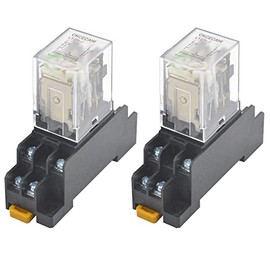 12V AC/DC Coil Power Relay LY2NJ DPDT 8 Pin HH62P JQX-13F With Socket Base - Premium and Reliable (12V DC 8 Pin [2Pcs])