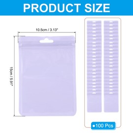 PATIKIL Jewelry Anti Oxidation Bag, 100 Pcs PVC Jewelry Anti Tarnish Storage Zipper Bags for Packaging Jewelry, Earrings, Rings, Necklaces, 4 x 6 Inch, Purple