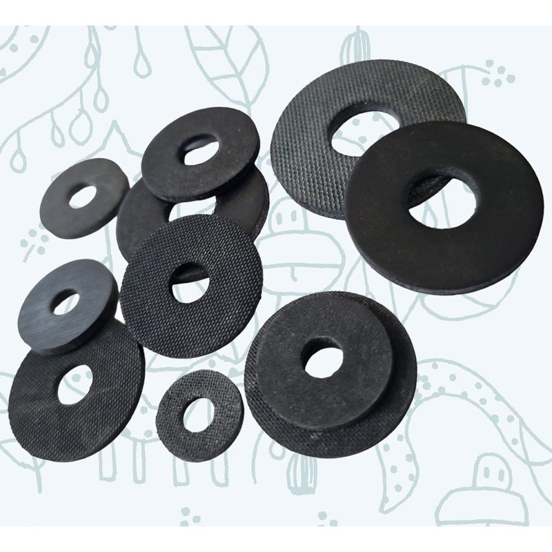 M8 X 25mmmm Black Rubber Penny Washers (Pack of 10)