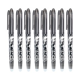 DOETYD Erasable Pens Black Erasable Gel Pens with Eraser 0.5mm Tip Rub Out Pens for School Office Kids Students Adults