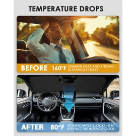 WEIPIN Sun Protection Front Screen Compatible with Toyot-a RAV-4 2019-2021 2022 2023 2024 2025 Windscreen Parasol Sun Visor for RAV-4 2023 with UV Protection, Cooling, Interior Protection