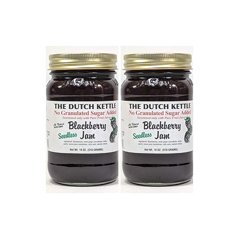 Amish Homestyle Sugarless Seedless Blackberry Jam 2-18 oz. Jars