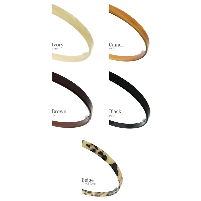 VINGTAINE HK-58-CAMEL Simple Headband, Tortoise Shell Style, Elegant, Chic Women's