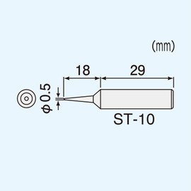 Soldering Iron Tip for Engineers SK-30 Series ST-10 Tip Size: 0.02 x 0.7 inches (0.5 x 18 mm)