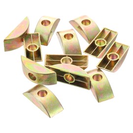 QUARKZMAN 6 mm Hole Diameter Furniture Connector Half Moon Nuts Spacer Washer Bronze Tone Pack of 12