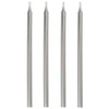 Metallic Silver Birthday Candles 5", 12 Ct.