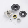 SISEHO 4 Inch Brushed Nickel Shower Floor Drain Square for