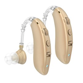 Hearing Aids for Seniors &Adults with Serve Hearing Loss,Hearing Aids for seniors Rechargeable With Noise Cancelling,Sound amplifier with Volume Control.-Brown