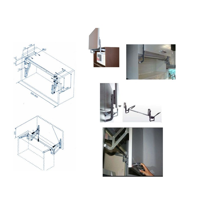 Cabinet Door Vertical Swing Lift Up Stay Pneumatic Arm Kitchen