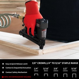 AEROPRO Tools T50JC 20 Gauge Crown Air Stapler Pneumatic Staple Gun with 1200pcs Staples, 1/4-Inch to 9/16-Inch Upholstery Stapler for Upholstering, Woodworking and DIY Projects