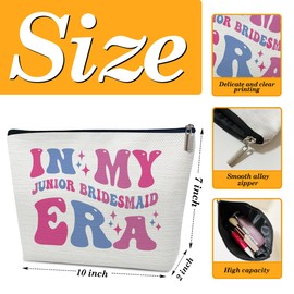 Ythuil Junior Bridesmaid Makeup Bags, Bridesmaid Cosmetic Bag, Bridal Gifts for Besties Best Friend, Women Makeup Bag for Purse, Bridal Gifts Bag, Wedding Makeup Bags