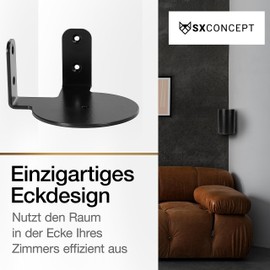 SX-Concept® - Era 100 Wall Mount | Sonos Wall Mount for Sonos Era 100 | Corner Version | Space-Saving | Made in Germany Black