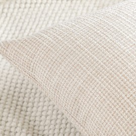 Artscope Set of 2 Cushion Covers, Plain Throw Cushion Cover, Linen Cushion Covers, Modern Decorative Cushion Cover Set, Cushion Case for Sofa, Bedroom, Home Decor, 40 x 60 cm, Beige