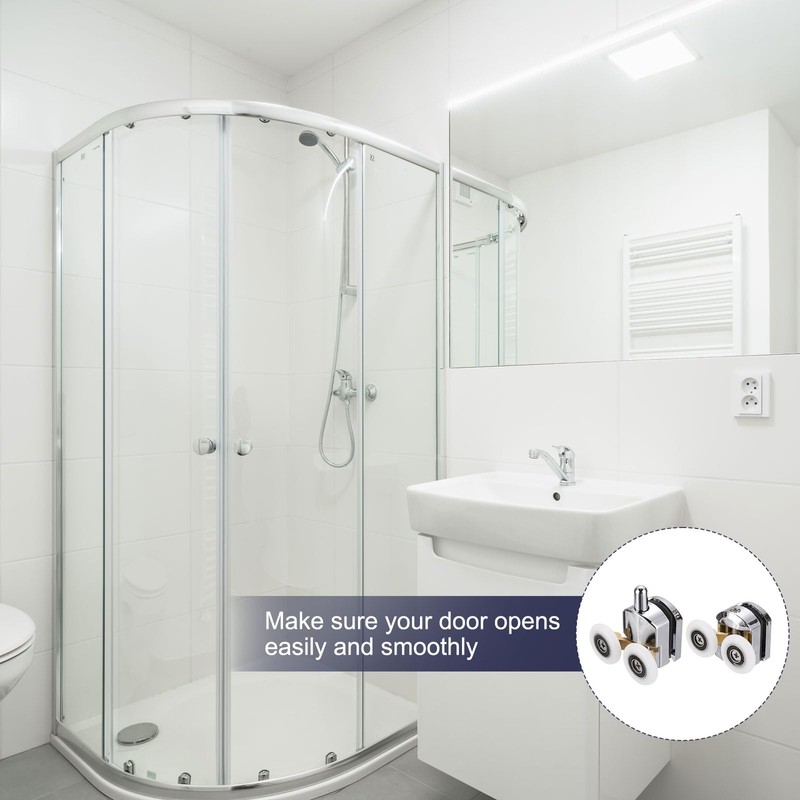 uxcell 4 Pcs Shower Door Rollers, 23mm Dia Copper Bathroom
