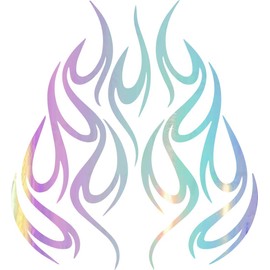 NBFU Decals Flames Motorcycle Cool Graphics (Holographic Opal Purple) (Set of 2) Premium Waterproof Vinyl Decal Stickers Laptop Phone Accessory Helmet Car Window Bumper Mug Tuber Cup Door Wall