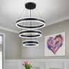 O'NEELDY Modern LED Chandeliers Adjustable Hanging Black Pendant Light Fixture